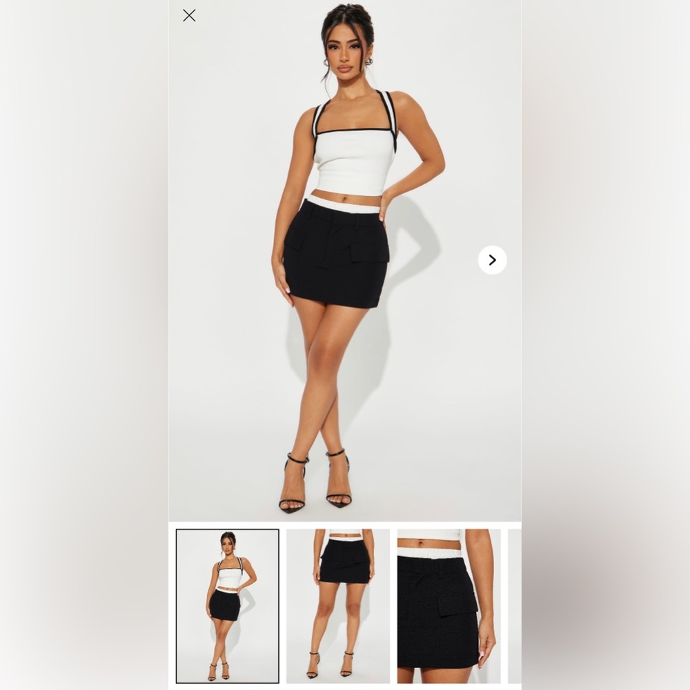 Black/White Mini Skirt